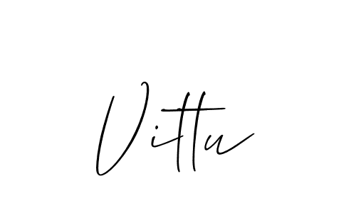Vittu stylish signature style. Best Handwritten Sign (Allison_Script) for my name. Handwritten Signature Collection Ideas for my name Vittu. Vittu signature style 2 images and pictures png