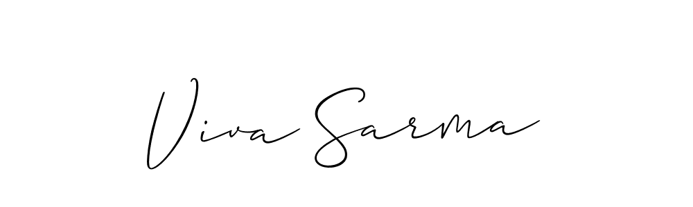 Allison_Script is a professional signature style that is perfect for those who want to add a touch of class to their signature. It is also a great choice for those who want to make their signature more unique. Get Viva Sarma name to fancy signature for free. Viva Sarma signature style 2 images and pictures png