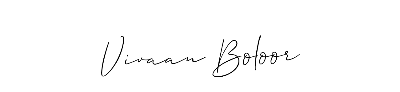 if you are searching for the best signature style for your name Vivaan Boloor. so please give up your signature search. here we have designed multiple signature styles  using Allison_Script. Vivaan Boloor signature style 2 images and pictures png