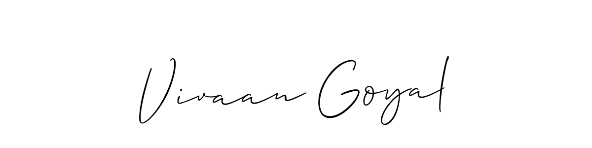 It looks lik you need a new signature style for name Vivaan Goyal. Design unique handwritten (Allison_Script) signature with our free signature maker in just a few clicks. Vivaan Goyal signature style 2 images and pictures png