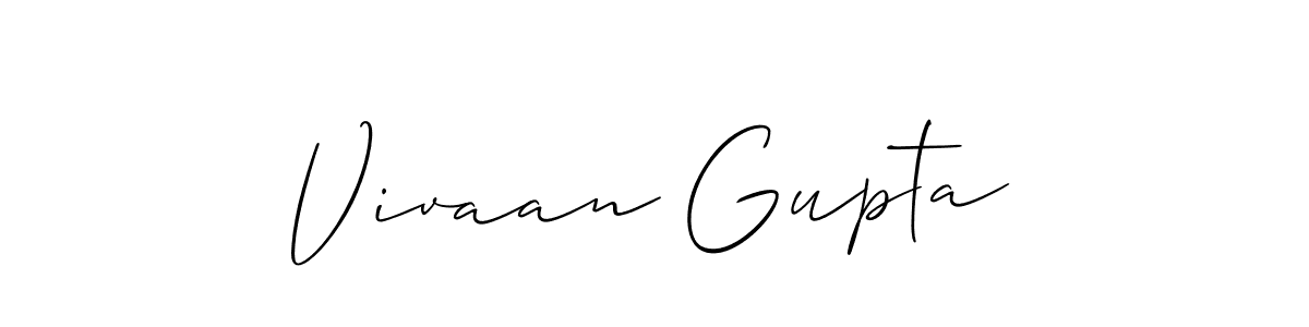 Make a beautiful signature design for name Vivaan Gupta. With this signature (Allison_Script) style, you can create a handwritten signature for free. Vivaan Gupta signature style 2 images and pictures png