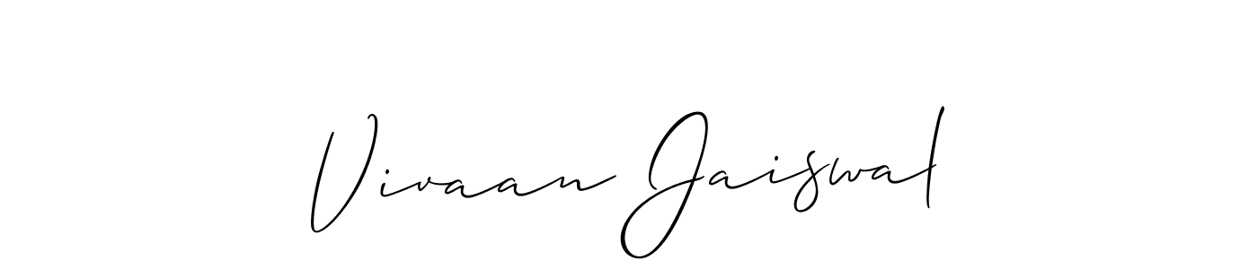Also You can easily find your signature by using the search form. We will create Vivaan Jaiswal name handwritten signature images for you free of cost using Allison_Script sign style. Vivaan Jaiswal signature style 2 images and pictures png