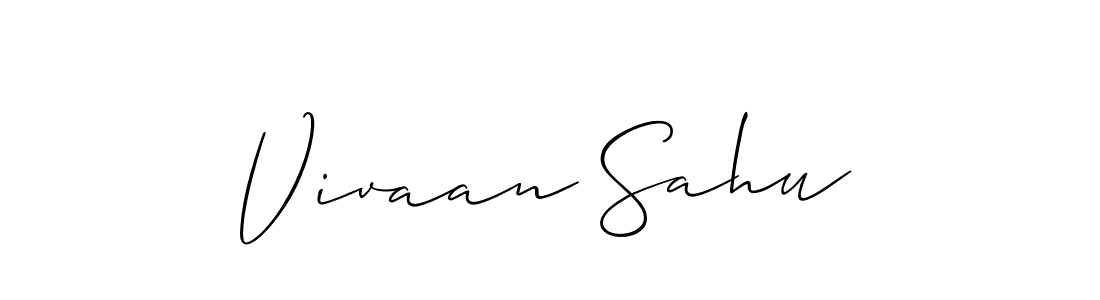 Make a beautiful signature design for name Vivaan Sahu. With this signature (Allison_Script) style, you can create a handwritten signature for free. Vivaan Sahu signature style 2 images and pictures png