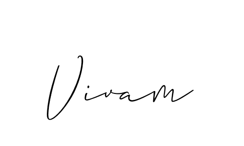 Also You can easily find your signature by using the search form. We will create Vivam name handwritten signature images for you free of cost using Allison_Script sign style. Vivam signature style 2 images and pictures png