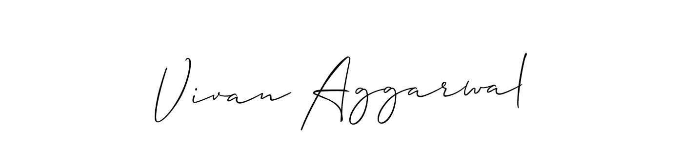 Vivan Aggarwal stylish signature style. Best Handwritten Sign (Allison_Script) for my name. Handwritten Signature Collection Ideas for my name Vivan Aggarwal. Vivan Aggarwal signature style 2 images and pictures png