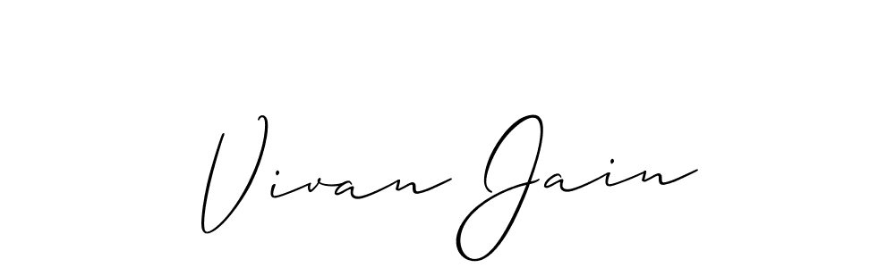 You should practise on your own different ways (Allison_Script) to write your name (Vivan Jain) in signature. don't let someone else do it for you. Vivan Jain signature style 2 images and pictures png