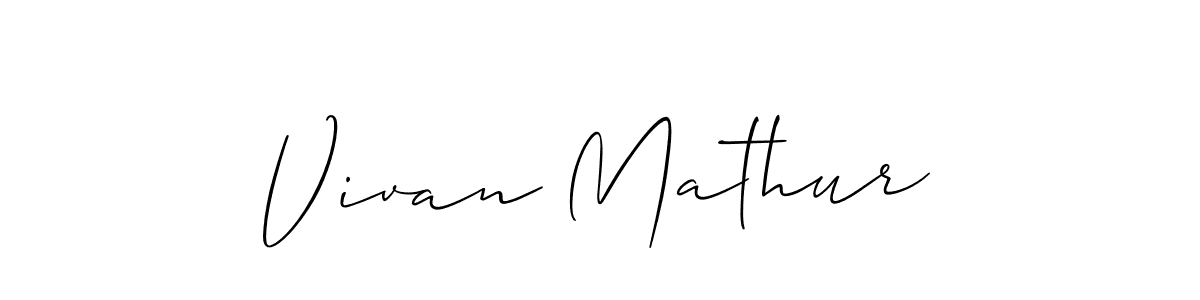 You should practise on your own different ways (Allison_Script) to write your name (Vivan Mathur) in signature. don't let someone else do it for you. Vivan Mathur signature style 2 images and pictures png