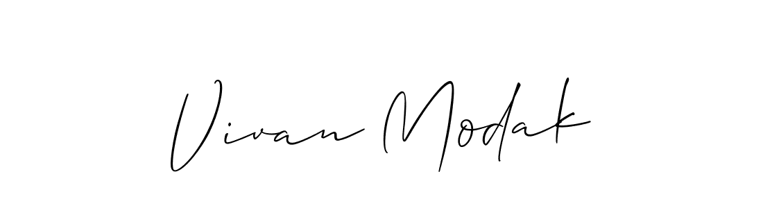 Use a signature maker to create a handwritten signature online. With this signature software, you can design (Allison_Script) your own signature for name Vivan Modak. Vivan Modak signature style 2 images and pictures png