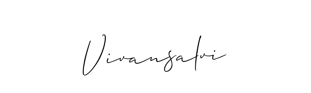 The best way (Allison_Script) to make a short signature is to pick only two or three words in your name. The name Vivansalvi include a total of six letters. For converting this name. Vivansalvi signature style 2 images and pictures png