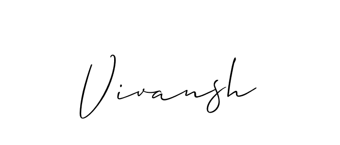 How to make Vivansh name signature. Use Allison_Script style for creating short signs online. This is the latest handwritten sign. Vivansh signature style 2 images and pictures png