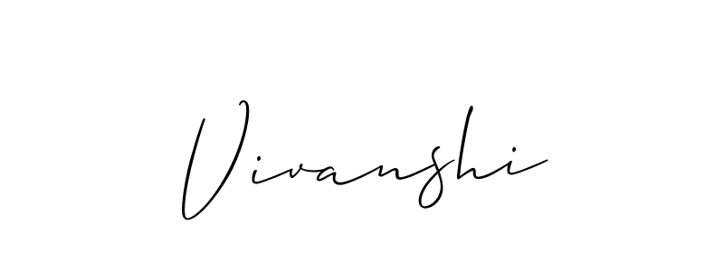 How to make Vivanshi name signature. Use Allison_Script style for creating short signs online. This is the latest handwritten sign. Vivanshi signature style 2 images and pictures png