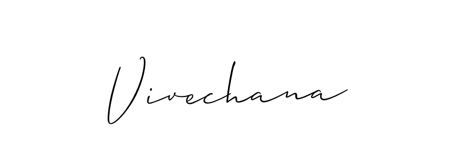 Make a beautiful signature design for name Vivechana. With this signature (Allison_Script) style, you can create a handwritten signature for free. Vivechana signature style 2 images and pictures png