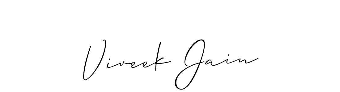 Viveek Jain stylish signature style. Best Handwritten Sign (Allison_Script) for my name. Handwritten Signature Collection Ideas for my name Viveek Jain. Viveek Jain signature style 2 images and pictures png