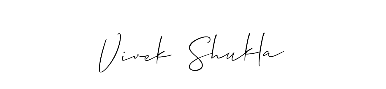 Allison_Script is a professional signature style that is perfect for those who want to add a touch of class to their signature. It is also a great choice for those who want to make their signature more unique. Get Vivek  Shukla name to fancy signature for free. Vivek  Shukla signature style 2 images and pictures png