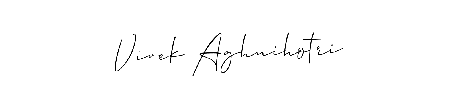 This is the best signature style for the Vivek Aghnihotri name. Also you like these signature font (Allison_Script). Mix name signature. Vivek Aghnihotri signature style 2 images and pictures png