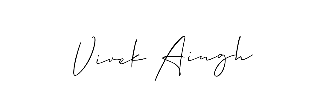 This is the best signature style for the Vivek Aingh name. Also you like these signature font (Allison_Script). Mix name signature. Vivek Aingh signature style 2 images and pictures png