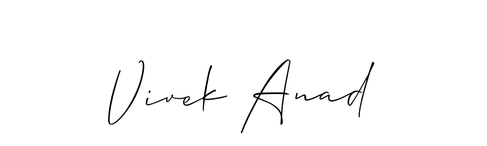 You can use this online signature creator to create a handwritten signature for the name Vivek Anad. This is the best online autograph maker. Vivek Anad signature style 2 images and pictures png