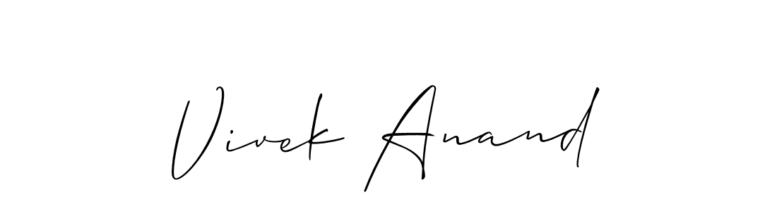 Also we have Vivek Anand name is the best signature style. Create professional handwritten signature collection using Allison_Script autograph style. Vivek Anand signature style 2 images and pictures png