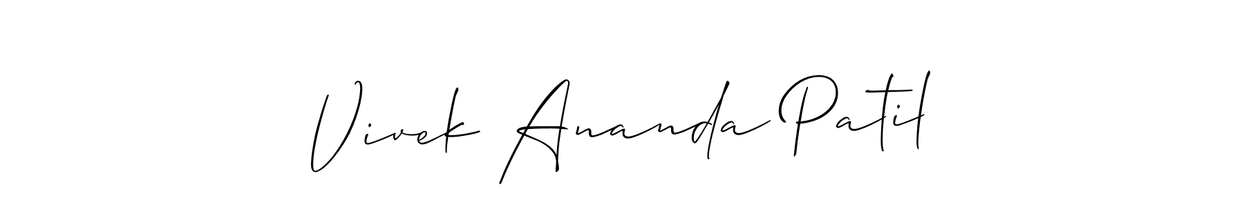 You should practise on your own different ways (Allison_Script) to write your name (Vivek Ananda Patil) in signature. don't let someone else do it for you. Vivek Ananda Patil signature style 2 images and pictures png
