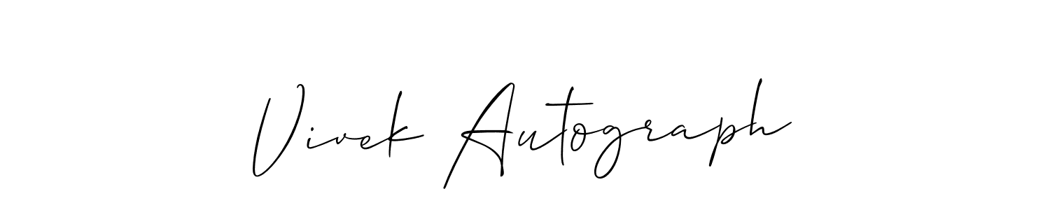 The best way (Allison_Script) to make a short signature is to pick only two or three words in your name. The name Vivek Autograph include a total of six letters. For converting this name. Vivek Autograph signature style 2 images and pictures png