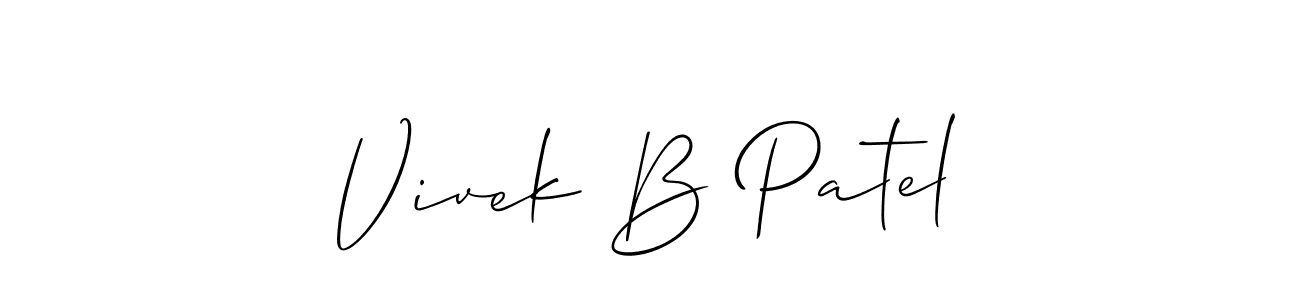 It looks lik you need a new signature style for name Vivek B Patel. Design unique handwritten (Allison_Script) signature with our free signature maker in just a few clicks. Vivek B Patel signature style 2 images and pictures png