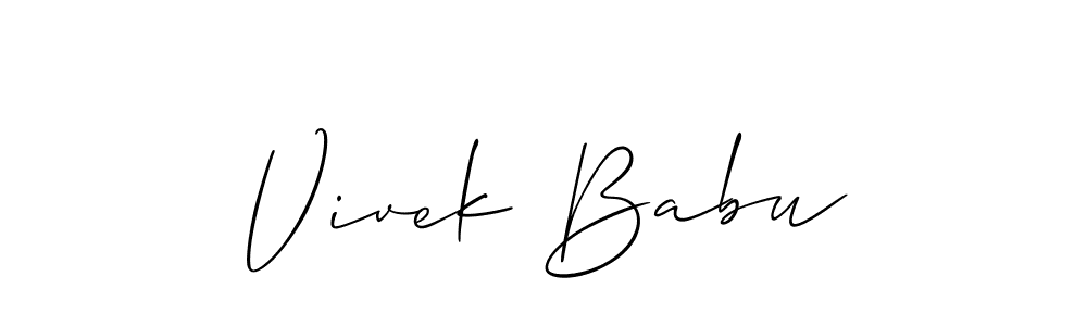 You should practise on your own different ways (Allison_Script) to write your name (Vivek Babu) in signature. don't let someone else do it for you. Vivek Babu signature style 2 images and pictures png