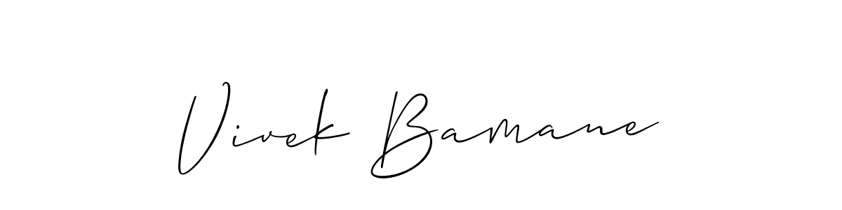 if you are searching for the best signature style for your name Vivek Bamane. so please give up your signature search. here we have designed multiple signature styles  using Allison_Script. Vivek Bamane signature style 2 images and pictures png