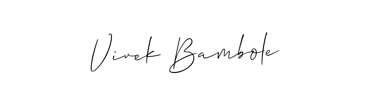 This is the best signature style for the Vivek Bambole name. Also you like these signature font (Allison_Script). Mix name signature. Vivek Bambole signature style 2 images and pictures png