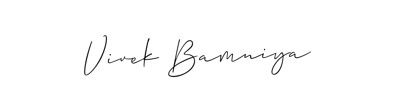 How to make Vivek Bamniya name signature. Use Allison_Script style for creating short signs online. This is the latest handwritten sign. Vivek Bamniya signature style 2 images and pictures png