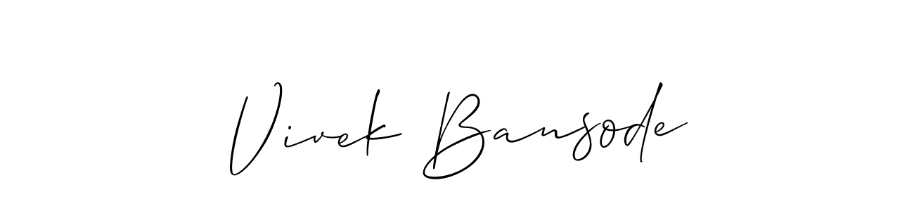 Make a short Vivek Bansode signature style. Manage your documents anywhere anytime using Allison_Script. Create and add eSignatures, submit forms, share and send files easily. Vivek Bansode signature style 2 images and pictures png