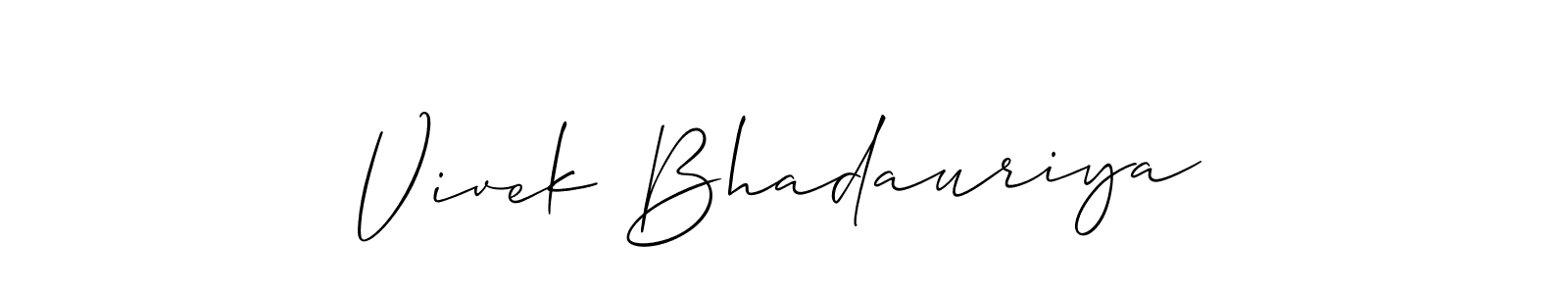if you are searching for the best signature style for your name Vivek Bhadauriya. so please give up your signature search. here we have designed multiple signature styles  using Allison_Script. Vivek Bhadauriya signature style 2 images and pictures png