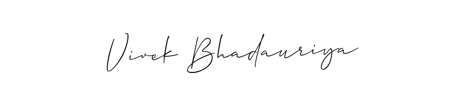 It looks lik you need a new signature style for name Vivek Bhadauriya. Design unique handwritten (Allison_Script) signature with our free signature maker in just a few clicks. Vivek Bhadauriya signature style 2 images and pictures png