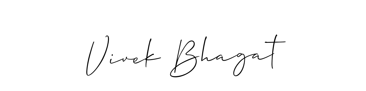 if you are searching for the best signature style for your name Vivek Bhagat. so please give up your signature search. here we have designed multiple signature styles  using Allison_Script. Vivek Bhagat signature style 2 images and pictures png