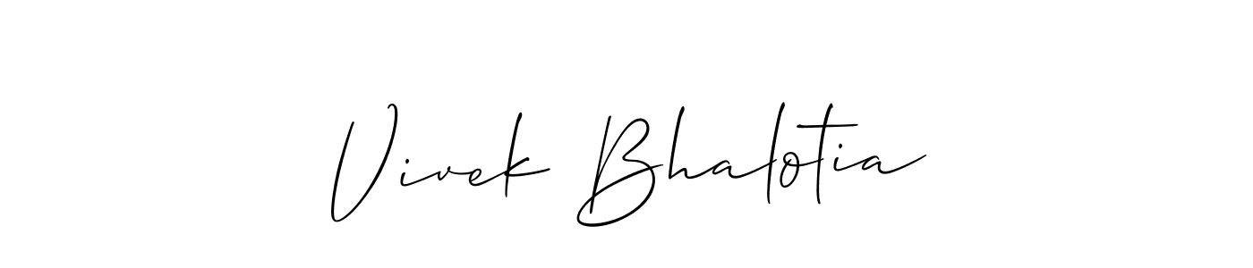 Use a signature maker to create a handwritten signature online. With this signature software, you can design (Allison_Script) your own signature for name Vivek Bhalotia. Vivek Bhalotia signature style 2 images and pictures png