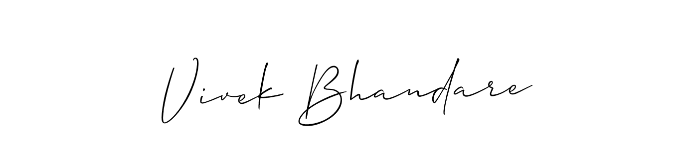 Allison_Script is a professional signature style that is perfect for those who want to add a touch of class to their signature. It is also a great choice for those who want to make their signature more unique. Get Vivek Bhandare name to fancy signature for free. Vivek Bhandare signature style 2 images and pictures png