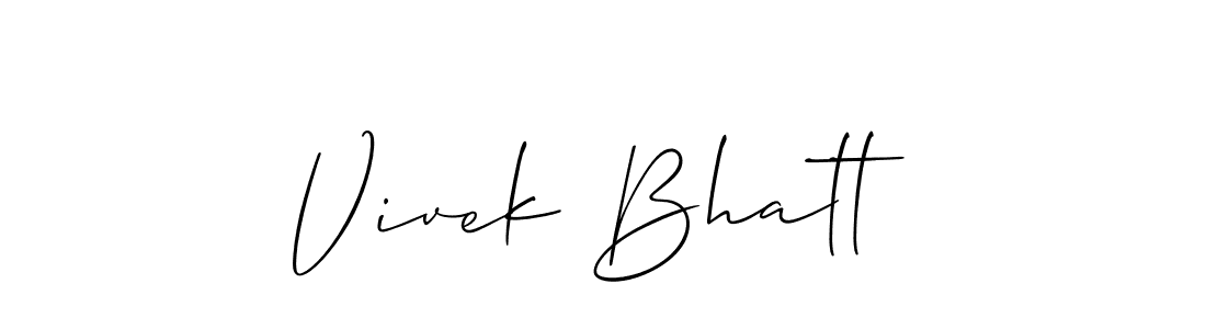 if you are searching for the best signature style for your name Vivek Bhatt. so please give up your signature search. here we have designed multiple signature styles  using Allison_Script. Vivek Bhatt signature style 2 images and pictures png