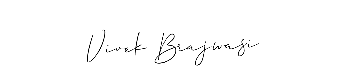 You should practise on your own different ways (Allison_Script) to write your name (Vivek Brajwasi) in signature. don't let someone else do it for you. Vivek Brajwasi signature style 2 images and pictures png