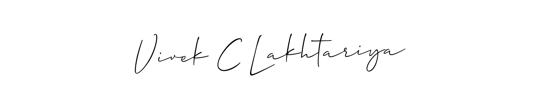 Vivek C Lakhtariya stylish signature style. Best Handwritten Sign (Allison_Script) for my name. Handwritten Signature Collection Ideas for my name Vivek C Lakhtariya. Vivek C Lakhtariya signature style 2 images and pictures png