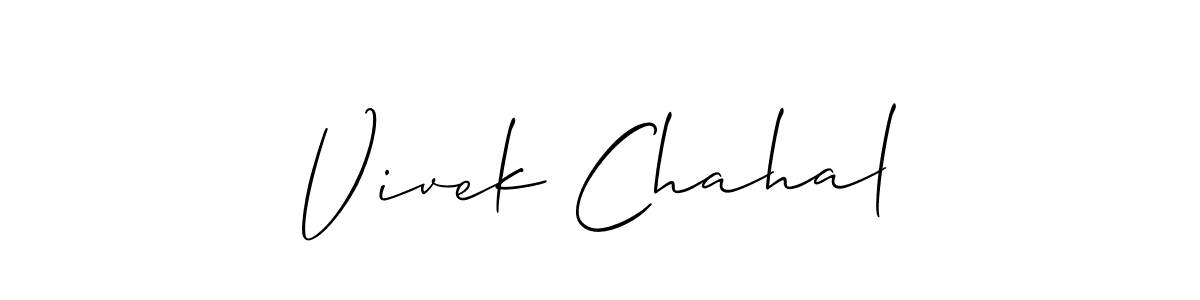 How to Draw Vivek Chahal signature style? Allison_Script is a latest design signature styles for name Vivek Chahal. Vivek Chahal signature style 2 images and pictures png