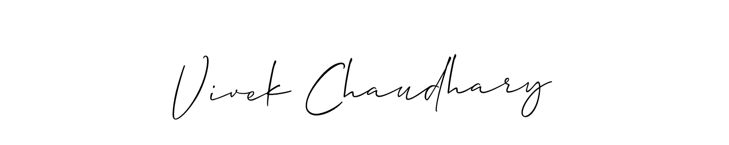 The best way (Allison_Script) to make a short signature is to pick only two or three words in your name. The name Vivek Chaudhary include a total of six letters. For converting this name. Vivek Chaudhary signature style 2 images and pictures png