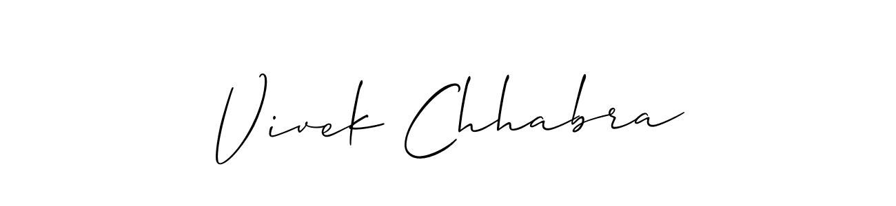 Make a short Vivek Chhabra signature style. Manage your documents anywhere anytime using Allison_Script. Create and add eSignatures, submit forms, share and send files easily. Vivek Chhabra signature style 2 images and pictures png