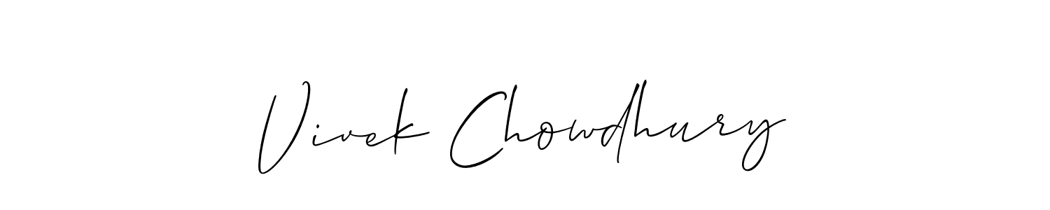 Make a short Vivek Chowdhury signature style. Manage your documents anywhere anytime using Allison_Script. Create and add eSignatures, submit forms, share and send files easily. Vivek Chowdhury signature style 2 images and pictures png