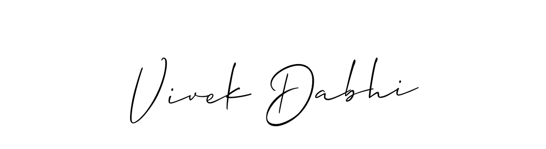 Also You can easily find your signature by using the search form. We will create Vivek Dabhi name handwritten signature images for you free of cost using Allison_Script sign style. Vivek Dabhi signature style 2 images and pictures png