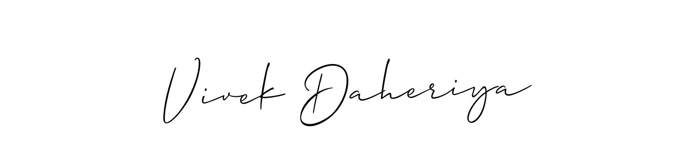 Use a signature maker to create a handwritten signature online. With this signature software, you can design (Allison_Script) your own signature for name Vivek Daheriya. Vivek Daheriya signature style 2 images and pictures png