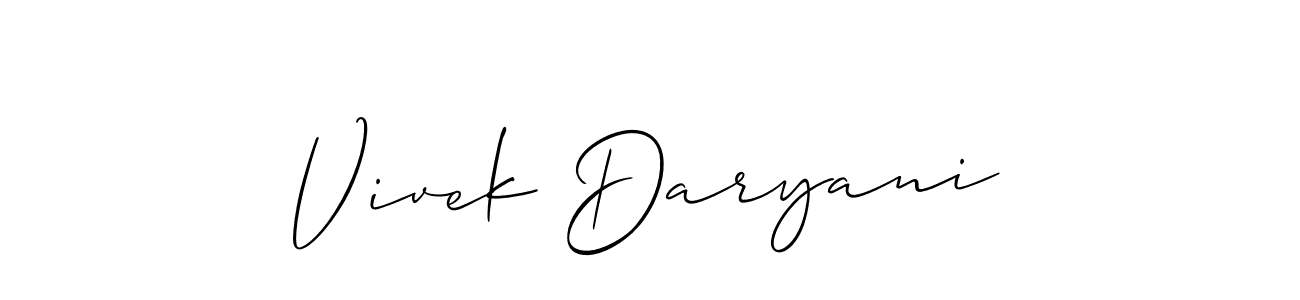 Also we have Vivek Daryani name is the best signature style. Create professional handwritten signature collection using Allison_Script autograph style. Vivek Daryani signature style 2 images and pictures png