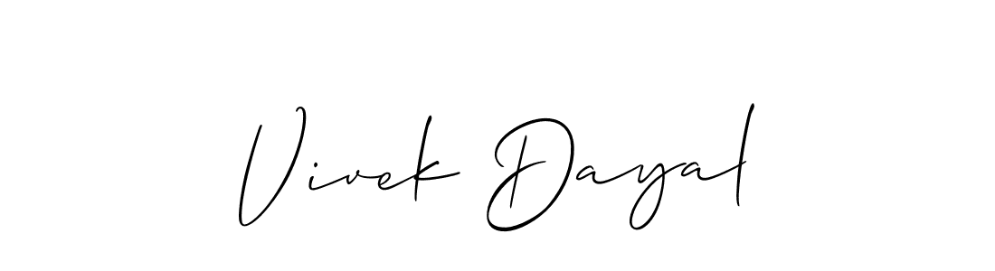 Design your own signature with our free online signature maker. With this signature software, you can create a handwritten (Allison_Script) signature for name Vivek Dayal. Vivek Dayal signature style 2 images and pictures png