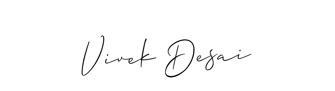 Design your own signature with our free online signature maker. With this signature software, you can create a handwritten (Allison_Script) signature for name Vivek Desai. Vivek Desai signature style 2 images and pictures png