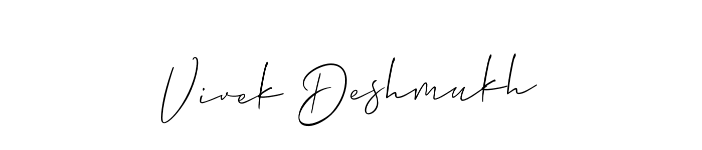 How to make Vivek Deshmukh name signature. Use Allison_Script style for creating short signs online. This is the latest handwritten sign. Vivek Deshmukh signature style 2 images and pictures png