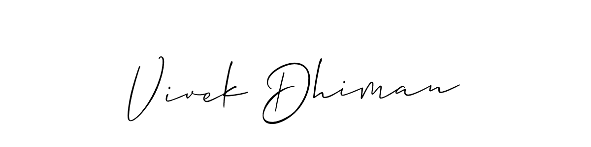 Also You can easily find your signature by using the search form. We will create Vivek Dhiman name handwritten signature images for you free of cost using Allison_Script sign style. Vivek Dhiman signature style 2 images and pictures png