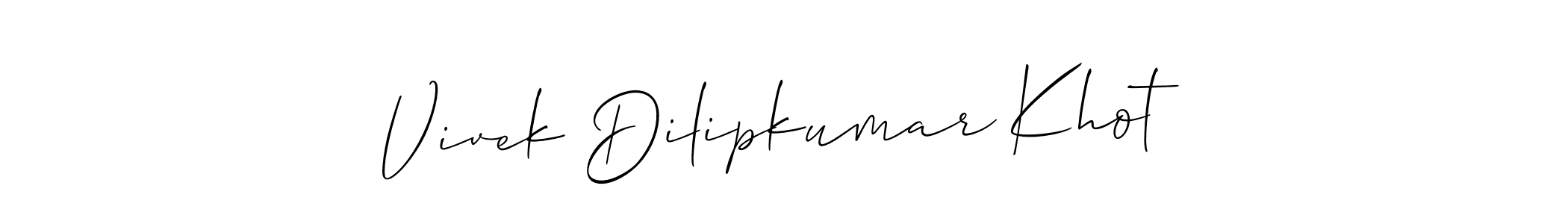 Check out images of Autograph of Vivek Dilipkumar Khot name. Actor Vivek Dilipkumar Khot Signature Style. Allison_Script is a professional sign style online. Vivek Dilipkumar Khot signature style 2 images and pictures png